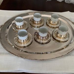 Silver coffee set cups